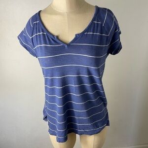 ❤️ MADEWELL Blue Striped Vee‎ Shirt Sz XS